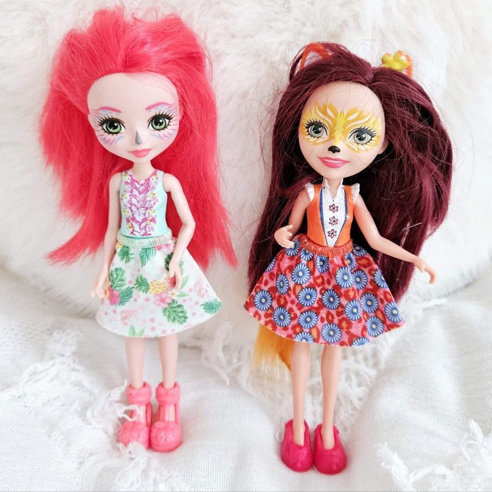 2 Enchantimals Dolls Felicity Fox & Fanci Flamingo